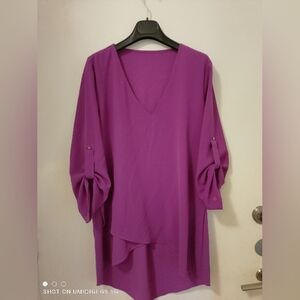 Le Chateau Dark Plum Vneck Top